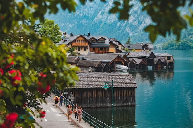 Vue panoramique de la ville de hallstatt en autriche