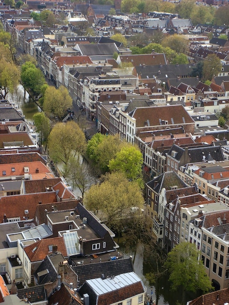 Vue panoramique de la ville le jour ensoleillé Utrecht Pays-Bas