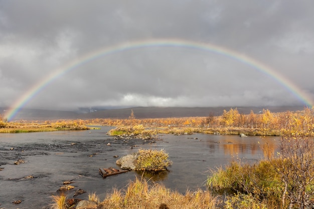 Vue sur le parc national de Sarek en automne