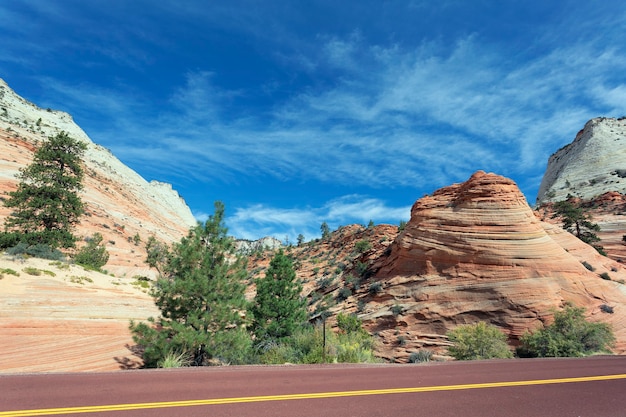 Vue sur le parc national de Zion à l'automne, USA