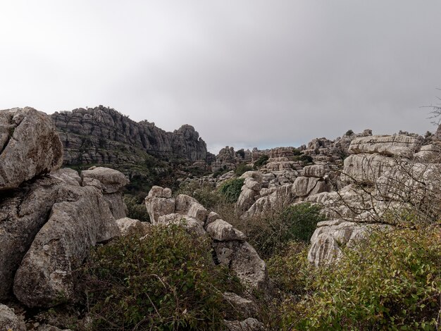 Vue sur le parc naturel d'El Torcal de Antequera.