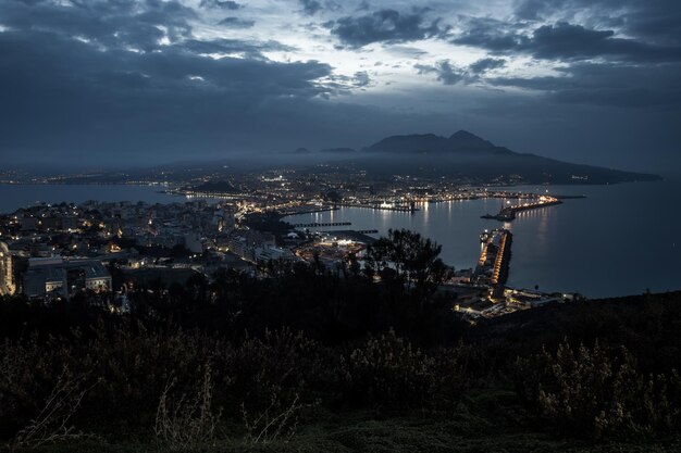 Photo vue partielle de ceuta au coucher du soleil