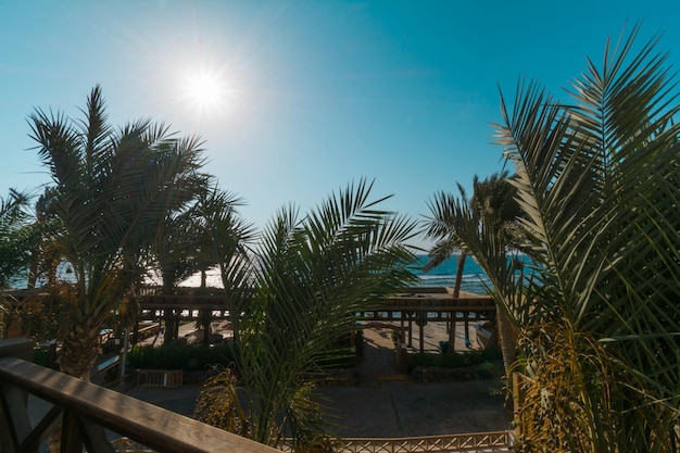 Vue sur le paysage marin de Dahab Sina Egypte Paysage mer et montagnes