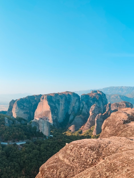 Vue paysage de montagnes de Thessalie Grèce