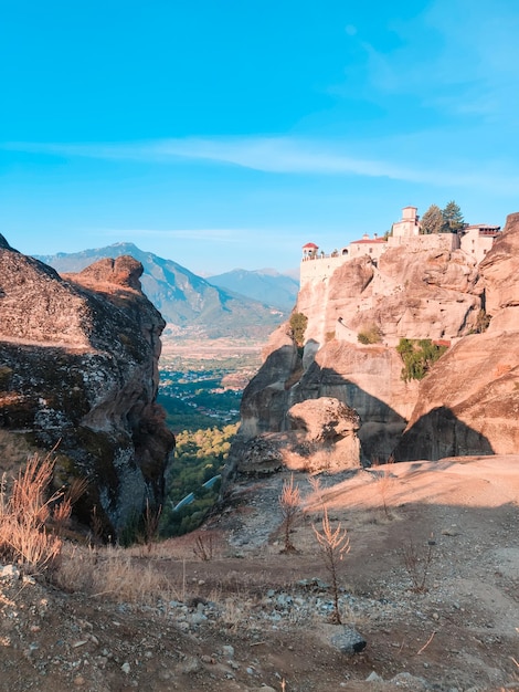 Vue paysage de montagnes de Thessalie Grèce