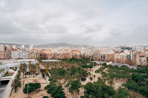 Vue sur le paysage urbain de la ville de barcelone en espagne