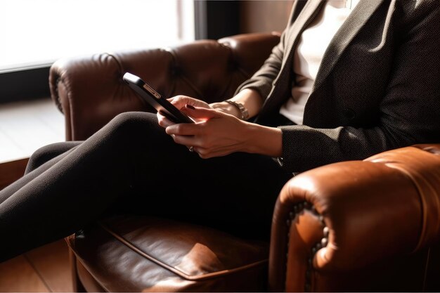 Vue d'une personne utilisant une tablette d'en haut