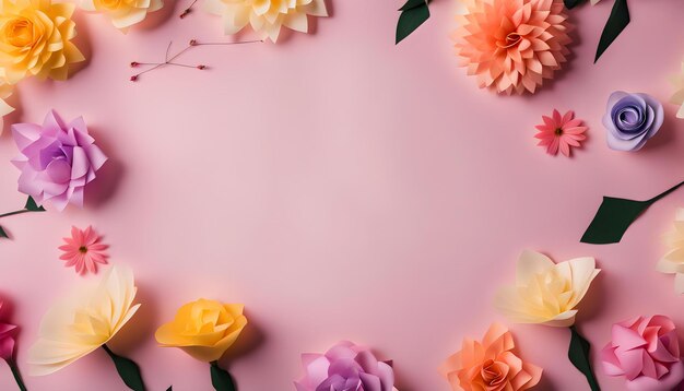 vue photo de haut du mois et des fleurs pour la fête de la femme