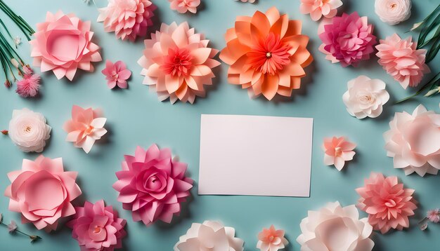 vue photo de haut du mois et des fleurs pour la fête de la femme