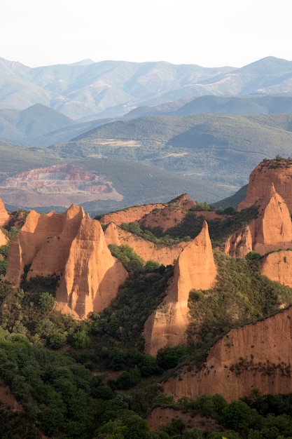 Vue sur les pics de Medulas, Leon, Espagne