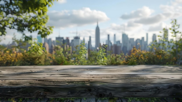 Vue pittoresque du parc urbain avec un feuillage luxuriant et l'horizon de la ville parfait pour les arrière-plans et les projets de conception numérique AI