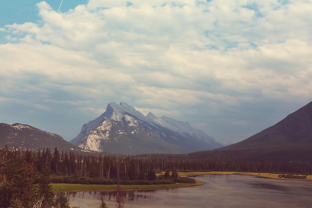 Vue pittoresque sur la montagne dans les Rocheuses canadiennes en été