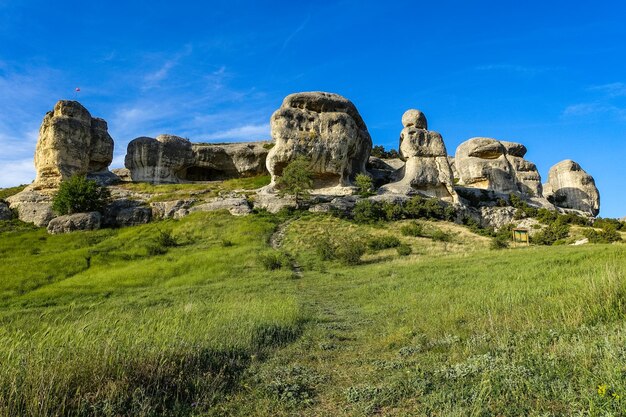 Vue pittoresque des sphinx Bakhchisarai Bakhchisarai Crimée Russie La péninsule de Crimée