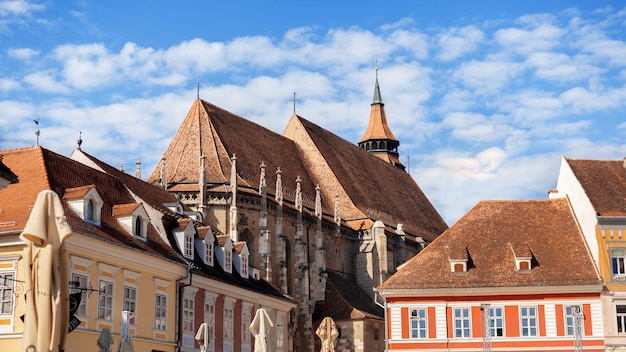 Vue Sur La Place Du Conseil à Brasov Roumanie