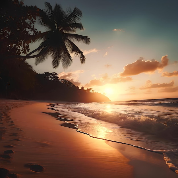 vue sur la plage dans l'après-midi avec une atmosphère calme