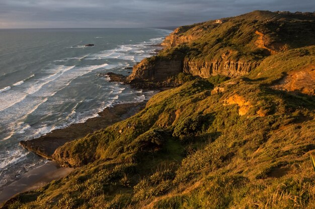 Photo vue de la plage en haut angle