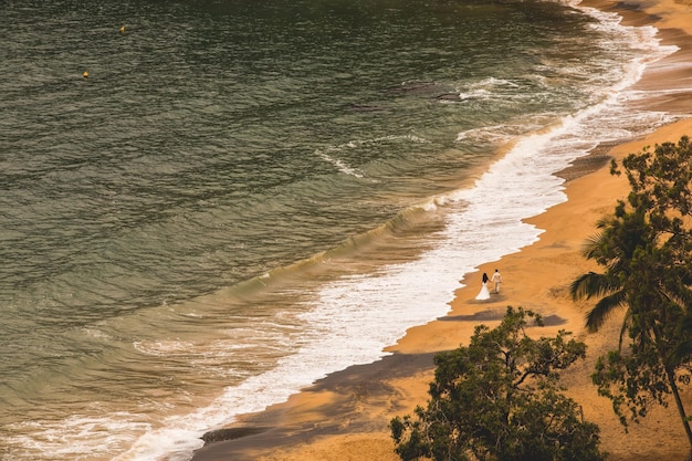 Vue de la plage en haut angle