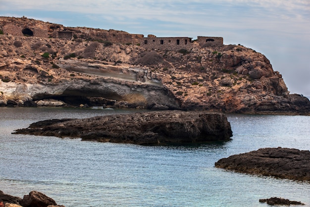Vue de la plage de Lampedusa