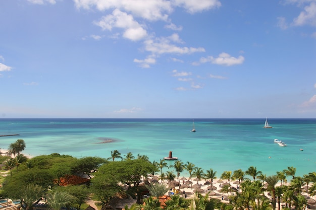 Vue sur la plage paradisiaque