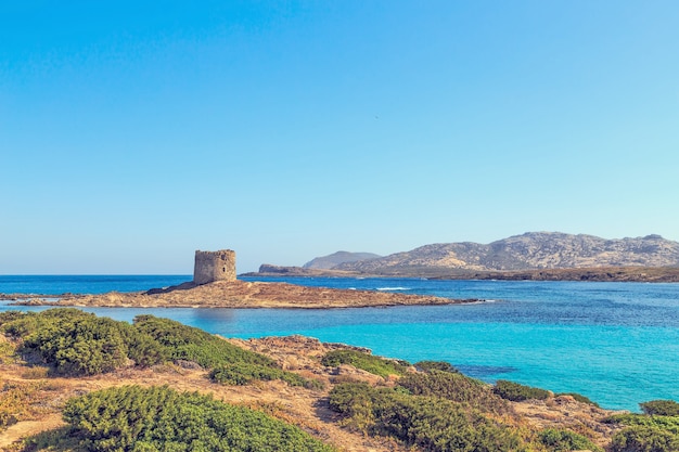 Vue sur la plage de La Pelosa, l'une des plus belles plages