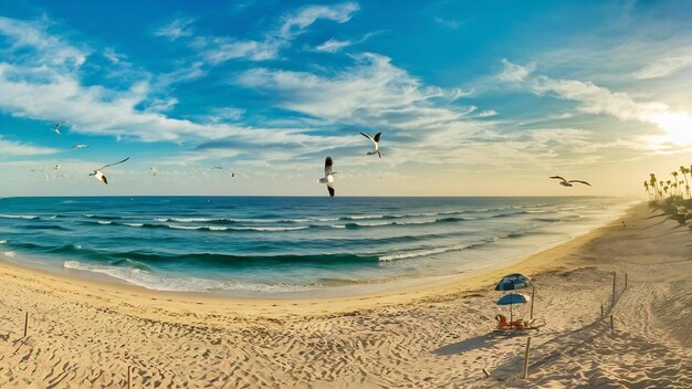 Vue d'une plage de sable