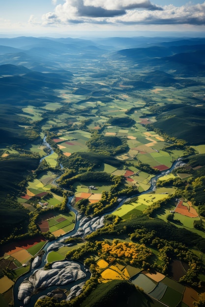 Une vue plongeante sur mère nature