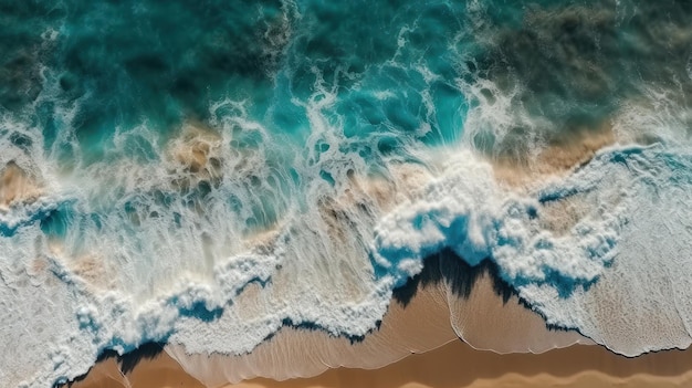 Vue plongeante sur la plage et la mer