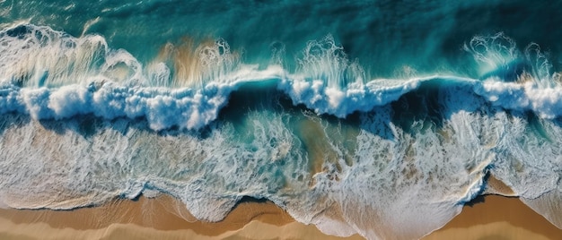 Vue plongeante sur la plage et la mer