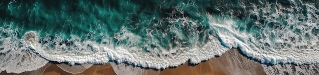 Vue plongeante sur la plage et la mer