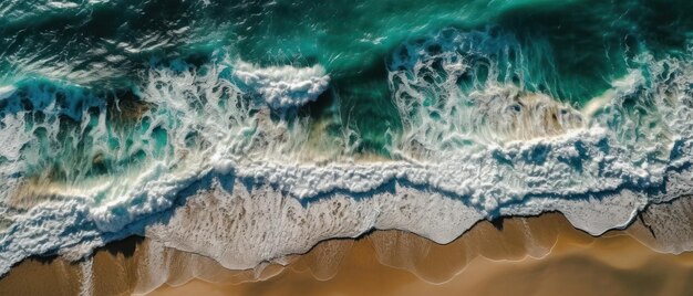 Vue plongeante sur la plage et la mer