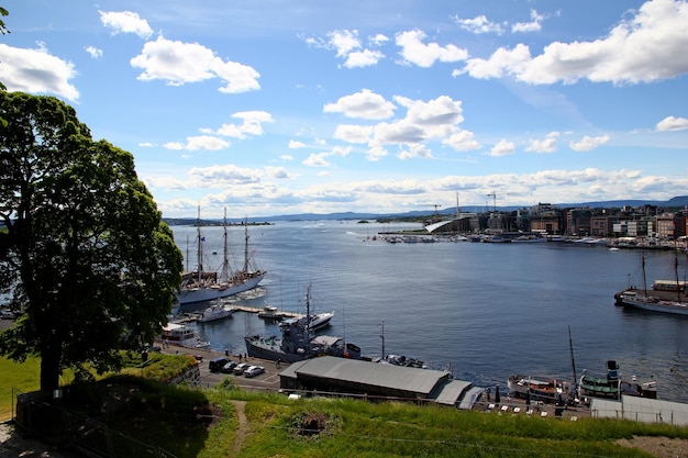 La vue sur le port d'Oslo Norvège