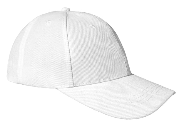 vue de profil de casquette de baseball blanche isolée sur fond blanc Modèle Mock up