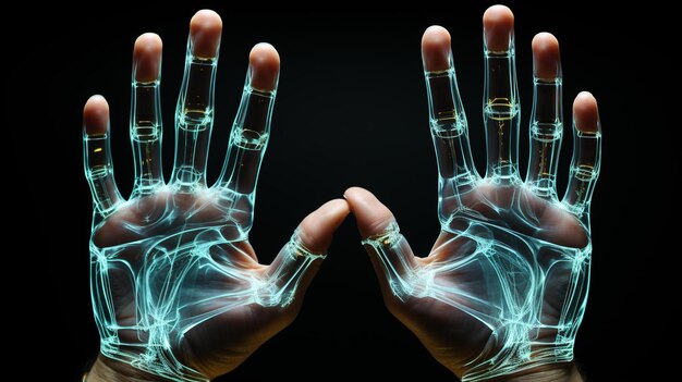 vue radiographique des mains humaines