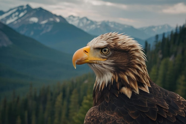 vue rapprochée de l'aigle dans la nature