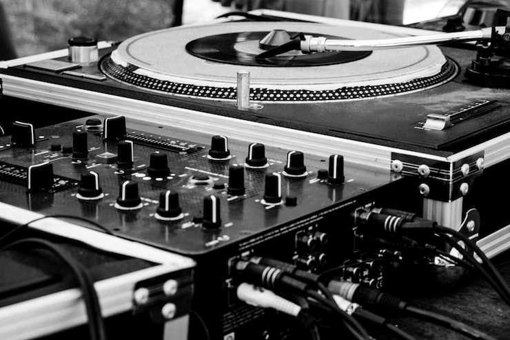 Photo vue rapprochée de l'aiguille du lecteur de disques