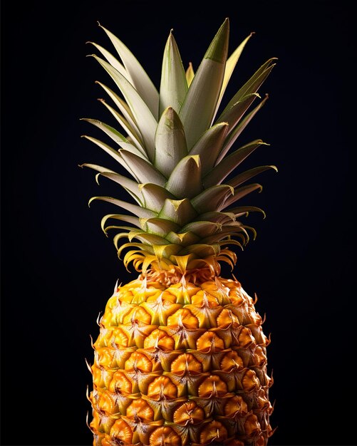 Vue rapprochée de l'ananas contre le blanc