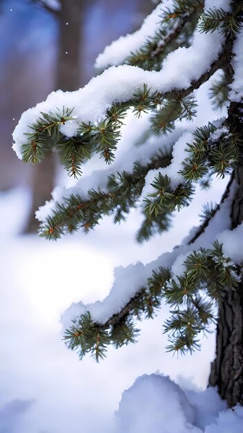 Photo vue rapprochée d'un arbre couvert de neige en hiver