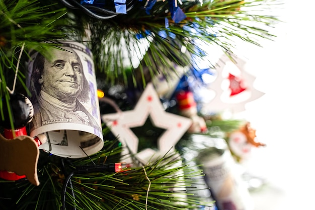 Vue rapprochée de l'arbre de Noël