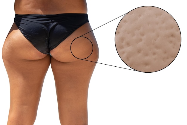 Photo une vue rapprochée et arrière sur les fesses et les jambes d'une femme portant un bikini noir