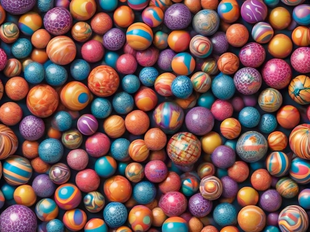 Photo vue rapprochée de l'arrière-plan texturé de la balle ronde colorée arrière-plan abstrait de la balle rond colorée