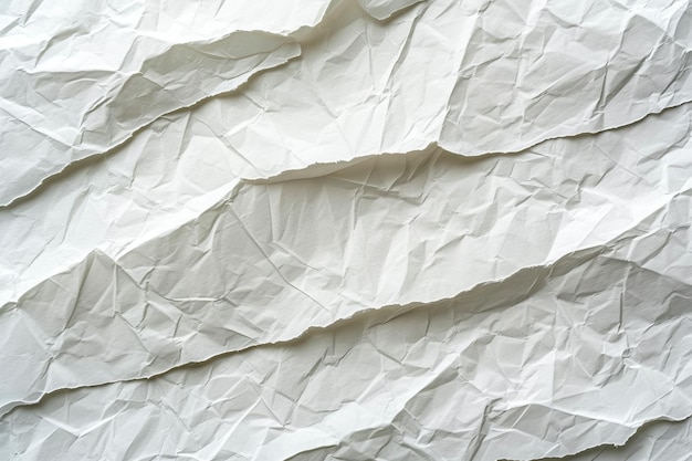 Vue rapprochée de l'arrière-plan de la texture du papier blanc froissé