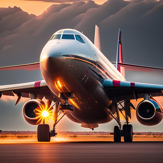 Vue rapprochée de l'avant d'un avion