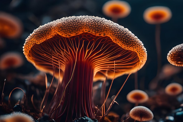 vue rapprochée des bactéries virales champignons en plein air