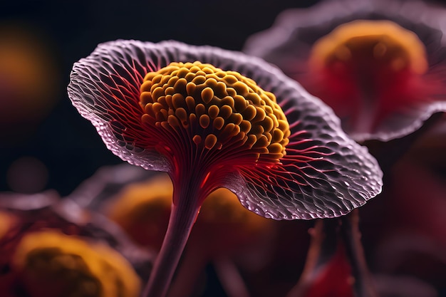 vue rapprochée des bactéries virales champignons en plein air