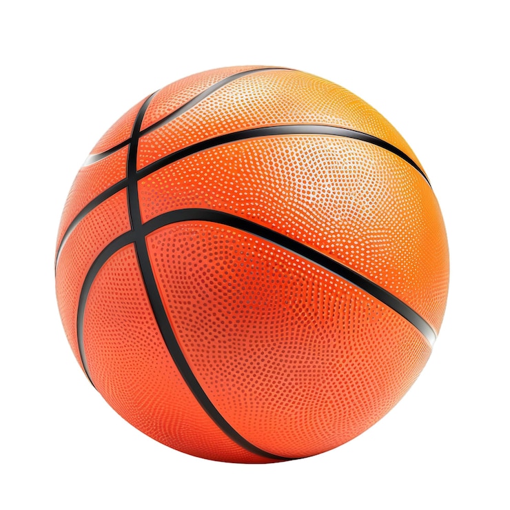 Photo vue rapprochée d'un ballon de basket avec des lignes noires et une surface de texture orange
