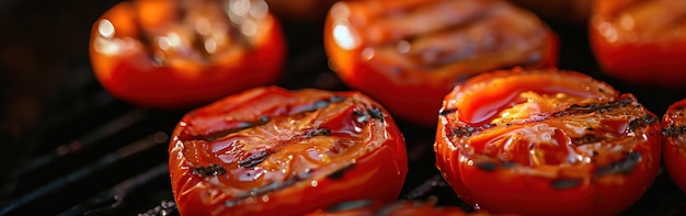 Vue rapprochée de la bannière des tomates grillées