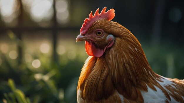 Photo vue rapprochée d'un beau poulet