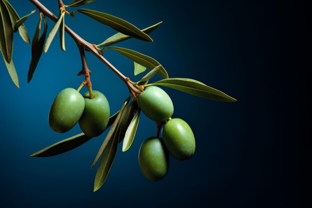 Une vue rapprochée de la beauté luxuriante d'une olive fraîche sur une branche captivante 32