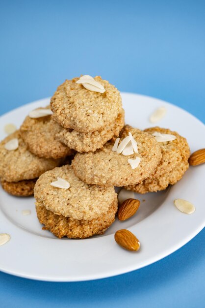 Photo vue rapprochée des biscuits dans l'assiette