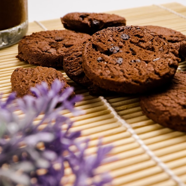 Photo vue rapprochée des biscuits sur la table